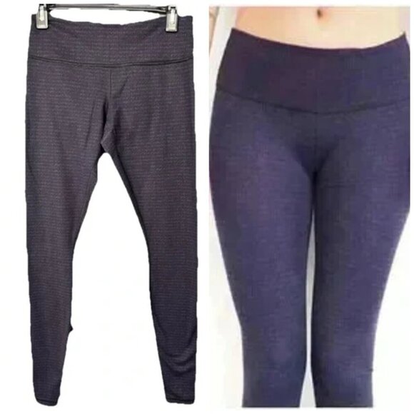 Lululemon Wunder Under Pant Leggings 8 Sweater Knit Black Swan Black Creamsicle - Picture 1 of 12